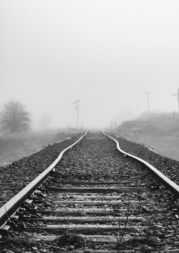 foggy railway 3 - b&w - 2019